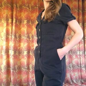 Anthropologie | Sanctuary | Dark Grey Jumpsuit Buttons Pockets Size Small